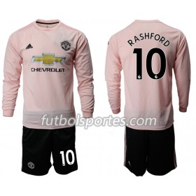 Camisetas Manchester United RASHFORD 10 Niños Segunda Equipacion 2018/2019 Manga Larga